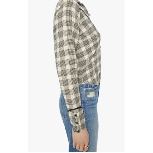 MOTHER The Lookin For Trouble Top Check It Plaid In Black M Rodeo Coastal Cowgir - Picture 6 of 12